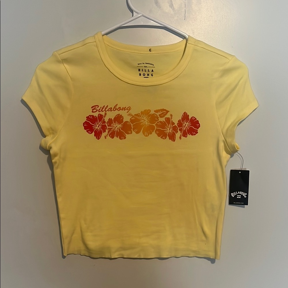 Billabong Yellow Cap Sleeve Crop Top